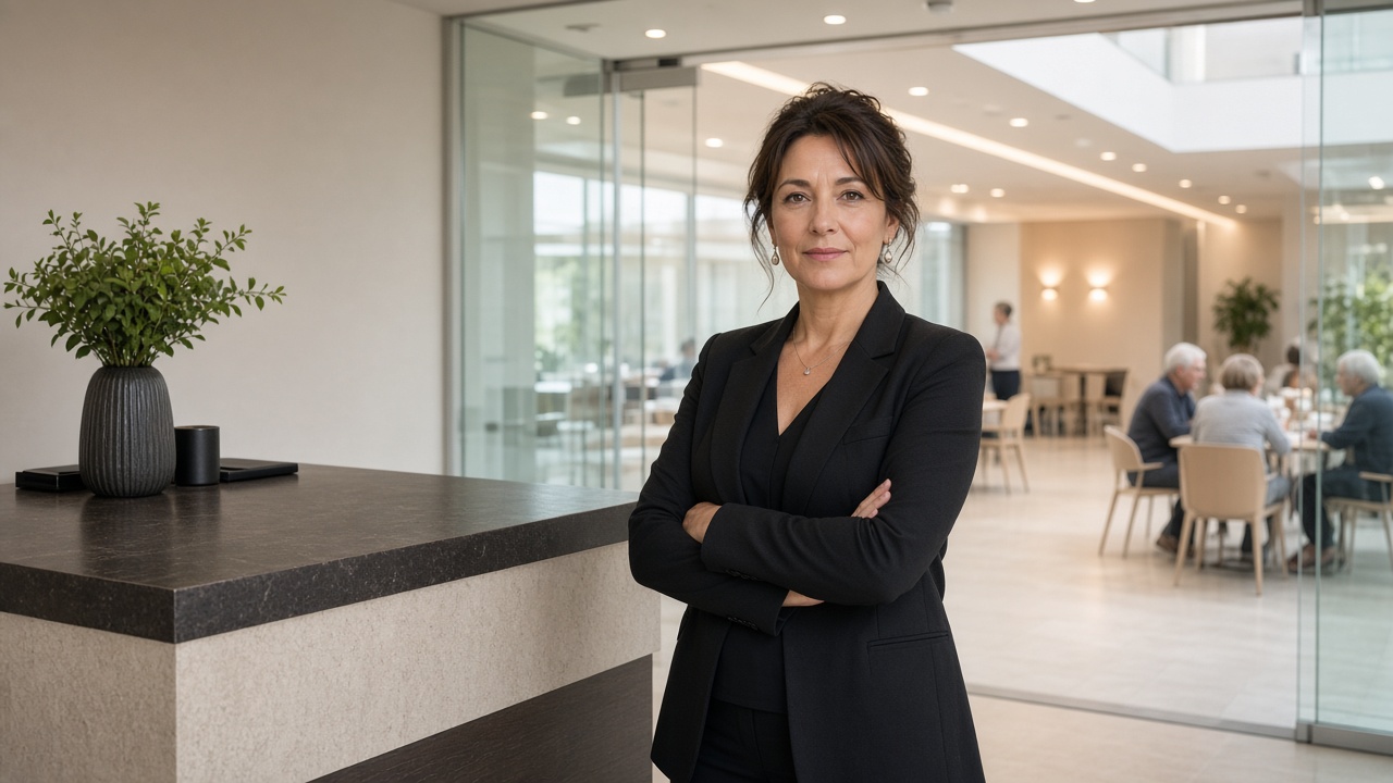 Responsable de una sala de bingo en la recepción del local